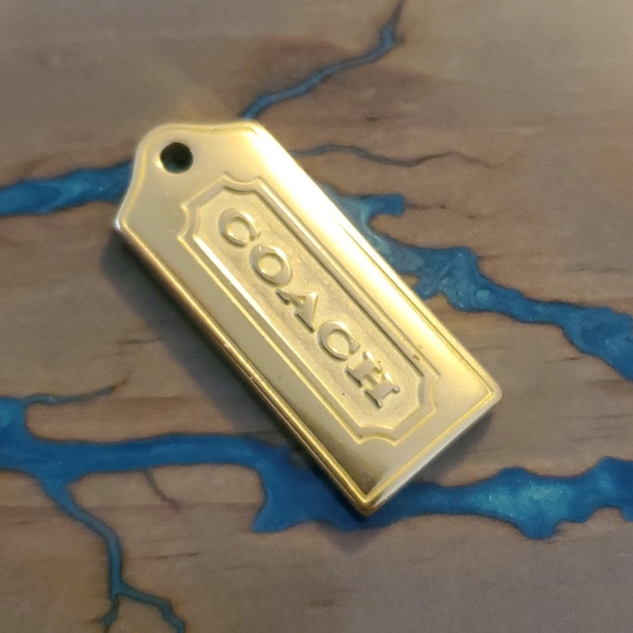 Coach Gold Toned Puffy Medal Hangtag - Picture 2 of 7
